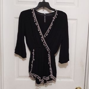 Design Lab Romper Black Sz Small